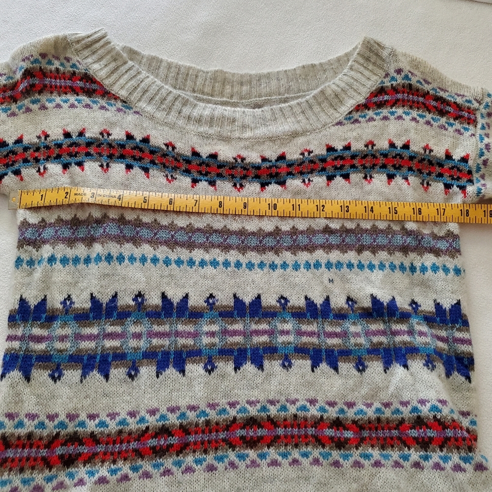 American Eagle Wool Blend Fair Isle Sweater Medium - Picture 6 of 8